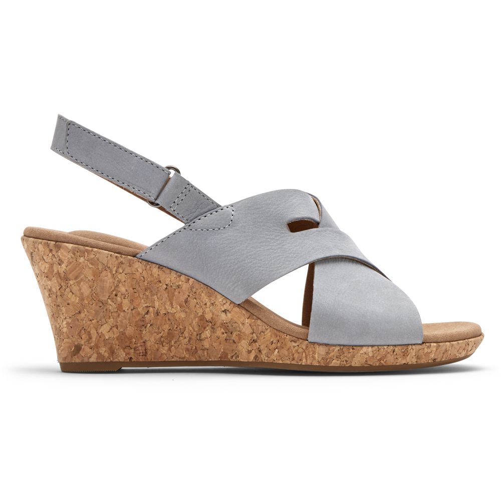 Sandale Cu Pene Rockport Dama Briah Slot Slingback Albastri - Romania 3197-EQXTG